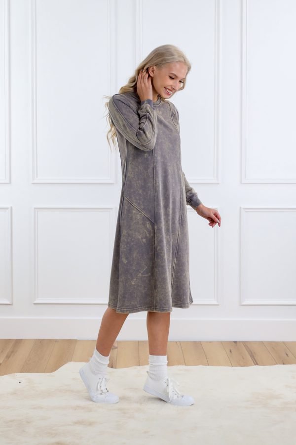 Wash Seams Sweatshirt Dress